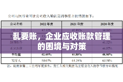乱要账，企业应收账款管理的困境与对策