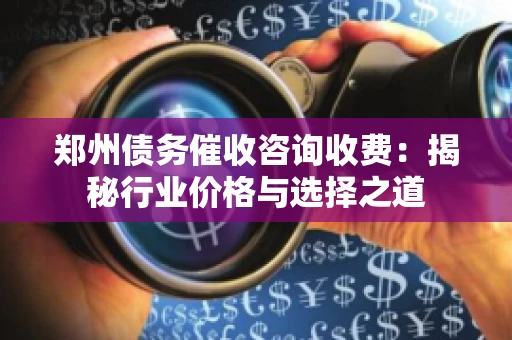 郑州债务催收咨询收费：揭秘行业价格与选择之道