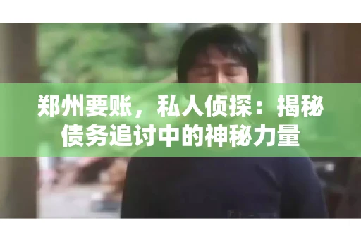 郑州要账，私人侦探：揭秘债务追讨中的神秘力量