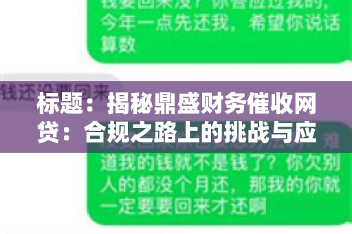 标题：揭秘鼎盛财务催收网贷：合规之路上的挑战与应对